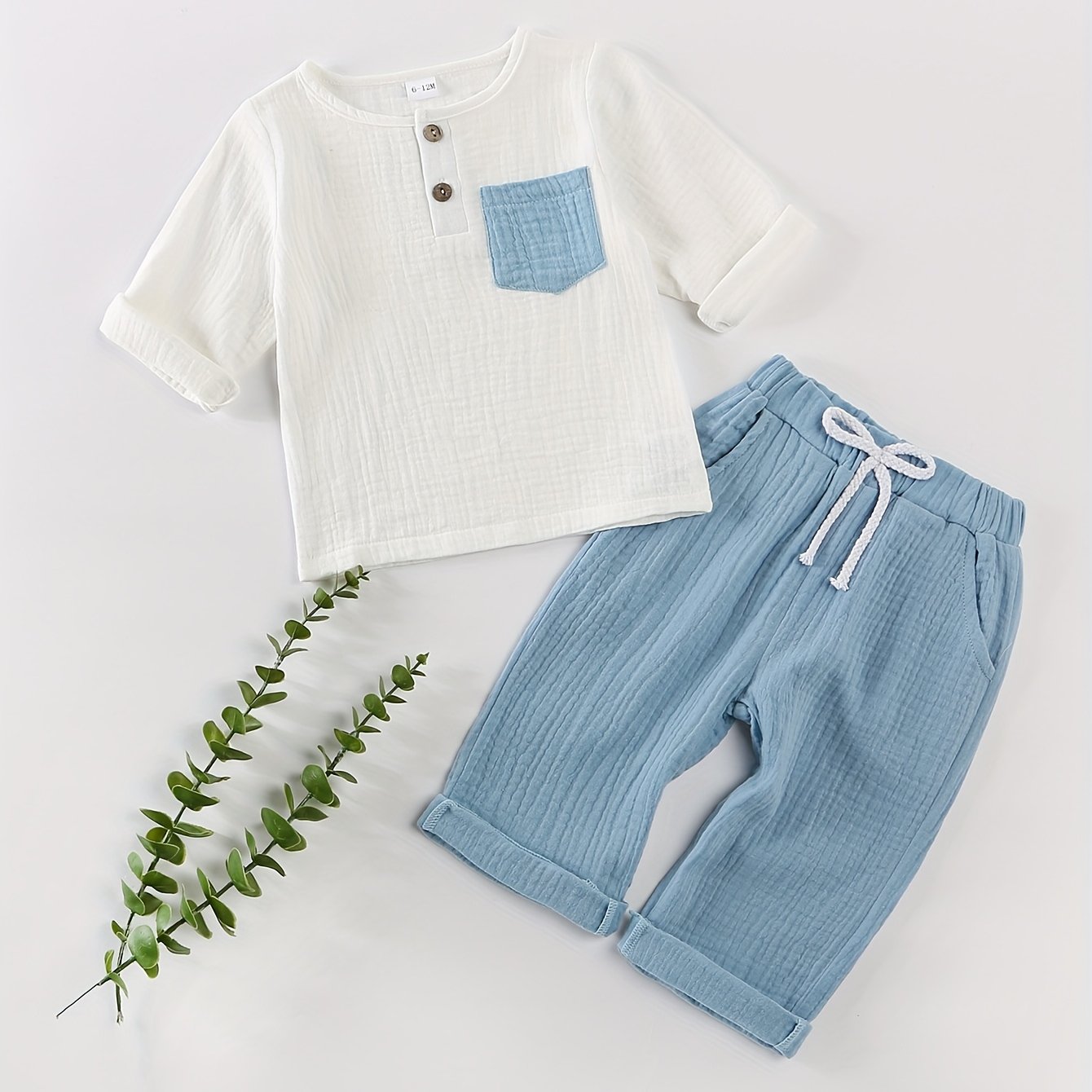 Boys’ Bubble Cotton Pants Set – Comfortable Outdoor Outfit
