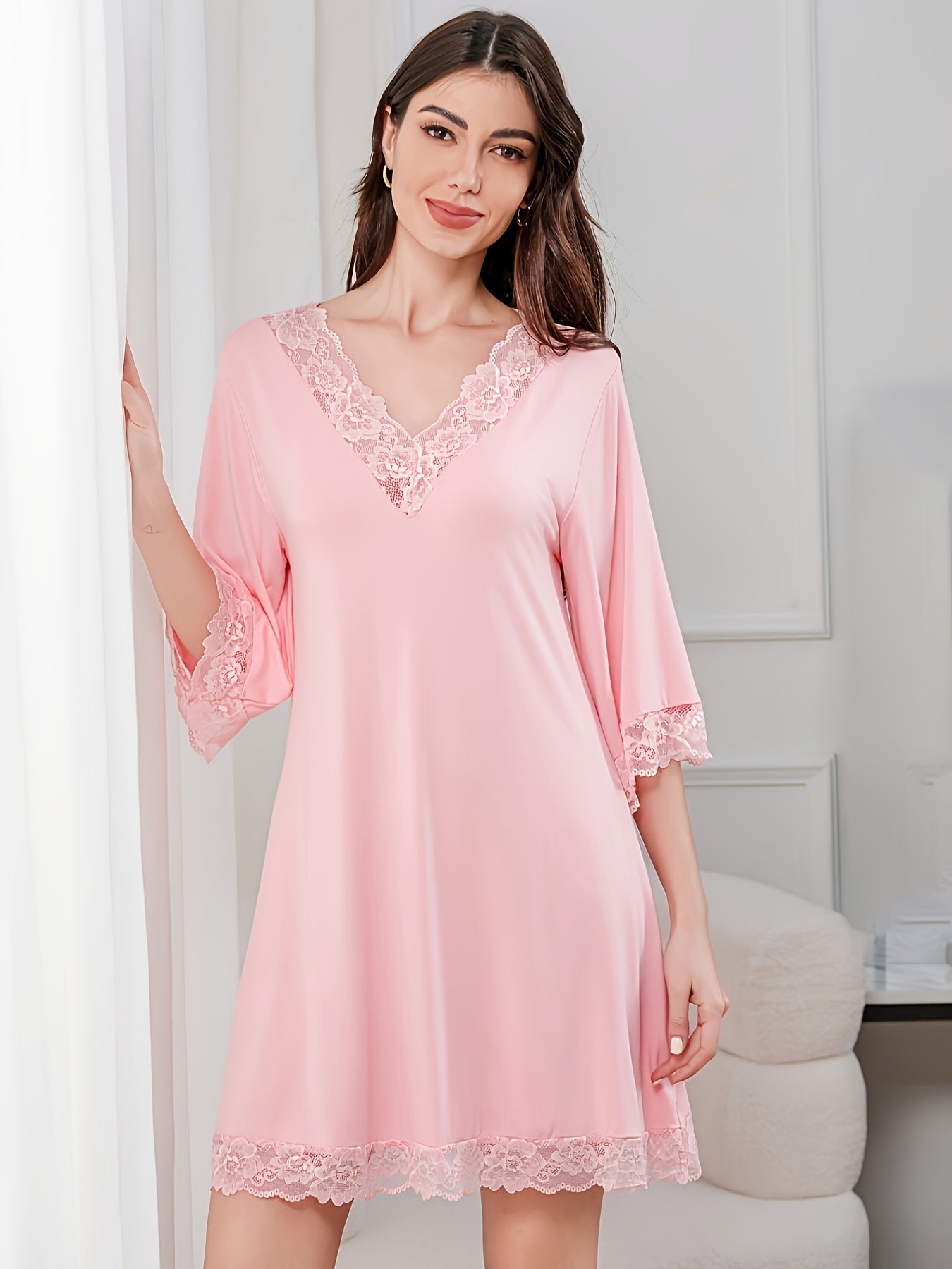 Damen-Sommerpyjama, kurzärmliges Modal-Oberteil und Shorts, weiche, bequeme Loungewear