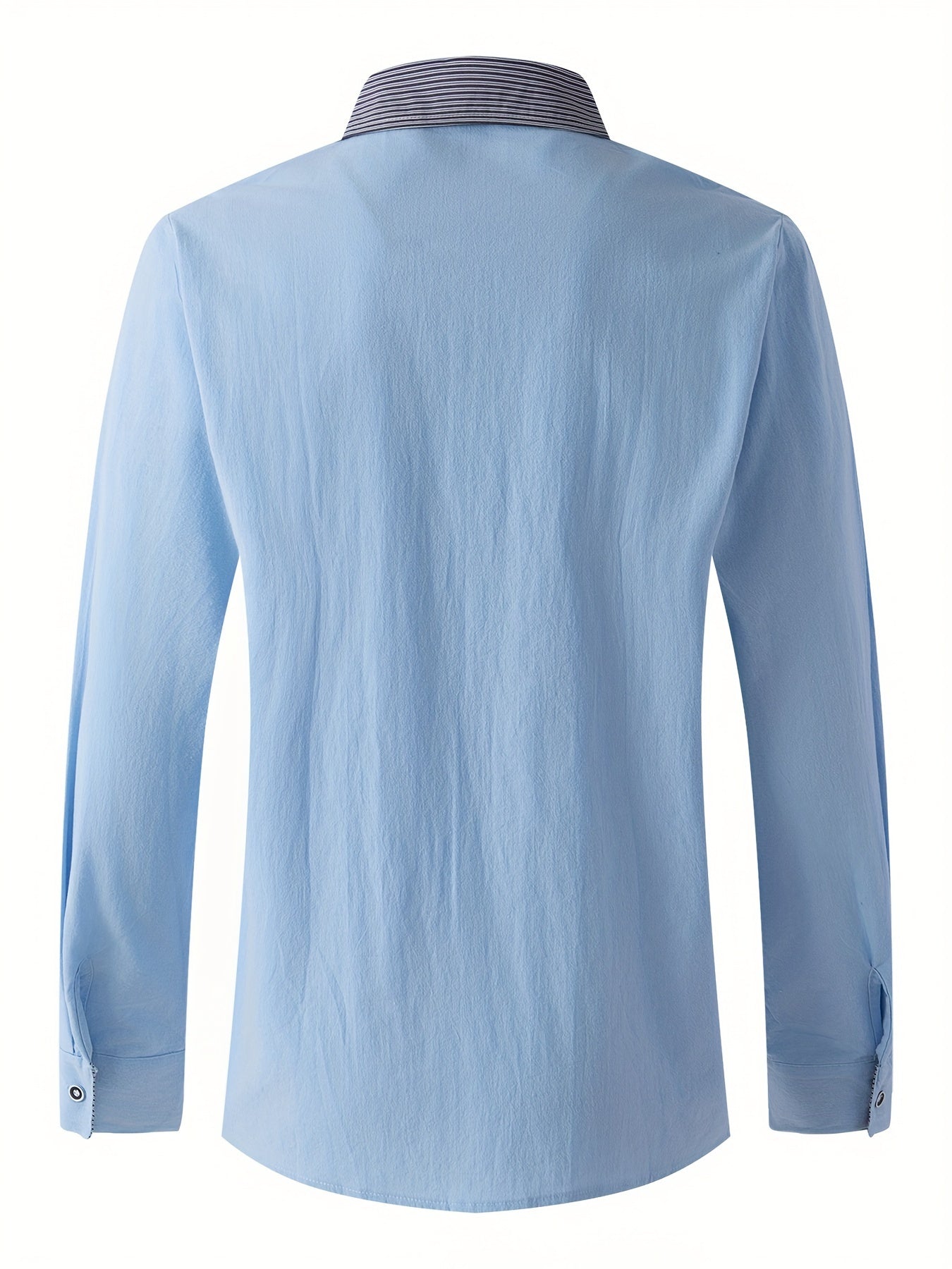 Men’s Double Button Front Shirt – Classic Collar Long Sleeve, Office & Casual Wear for Spring/Fall