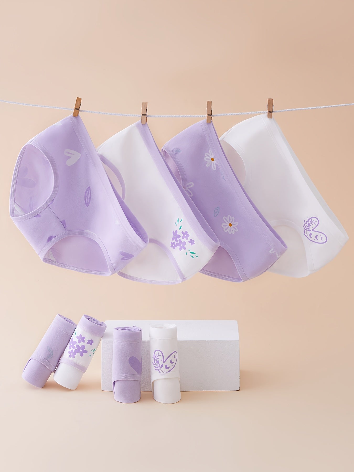 Girls’ 4-Pack Panties – Soft Stretchy Everyday Underwear for Toddlers & Kids