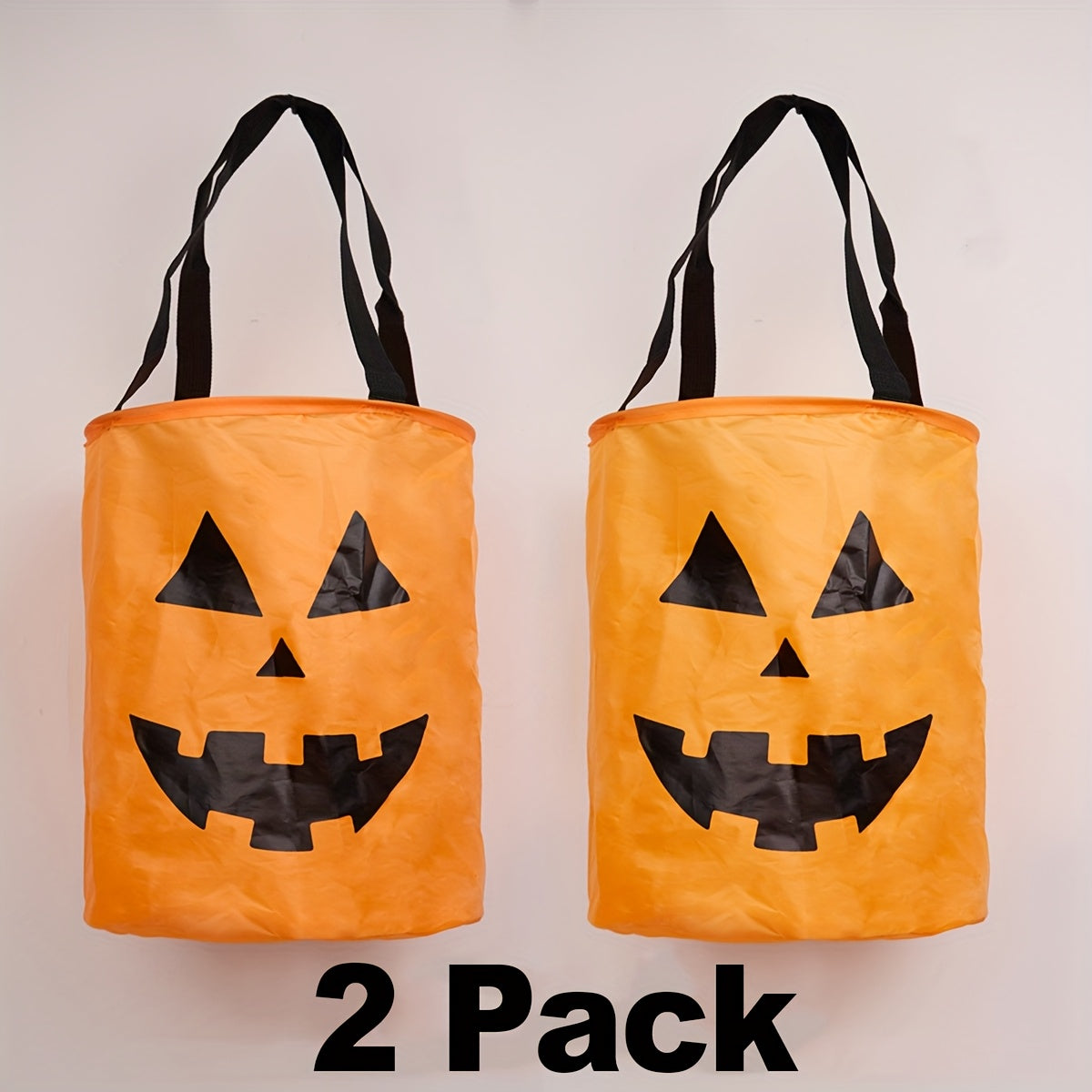 🎃 2pcs Glow-in-the-Dark Pumpkin Tote Bags – Halloween Candy Bags