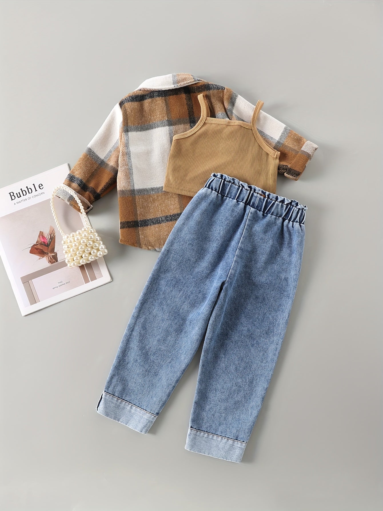 🏫 Plaid Tartan Girls Set (3pcs)