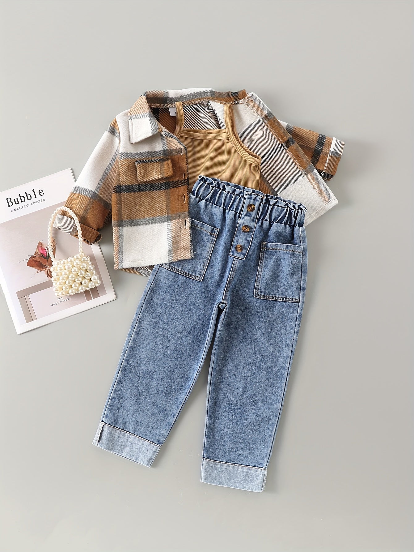 🏫 Plaid Tartan Girls Set (3pcs)