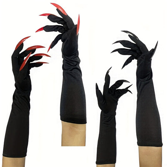 🖤 Halloween Claw Gloves – Long Nail Horror Costume Accessory