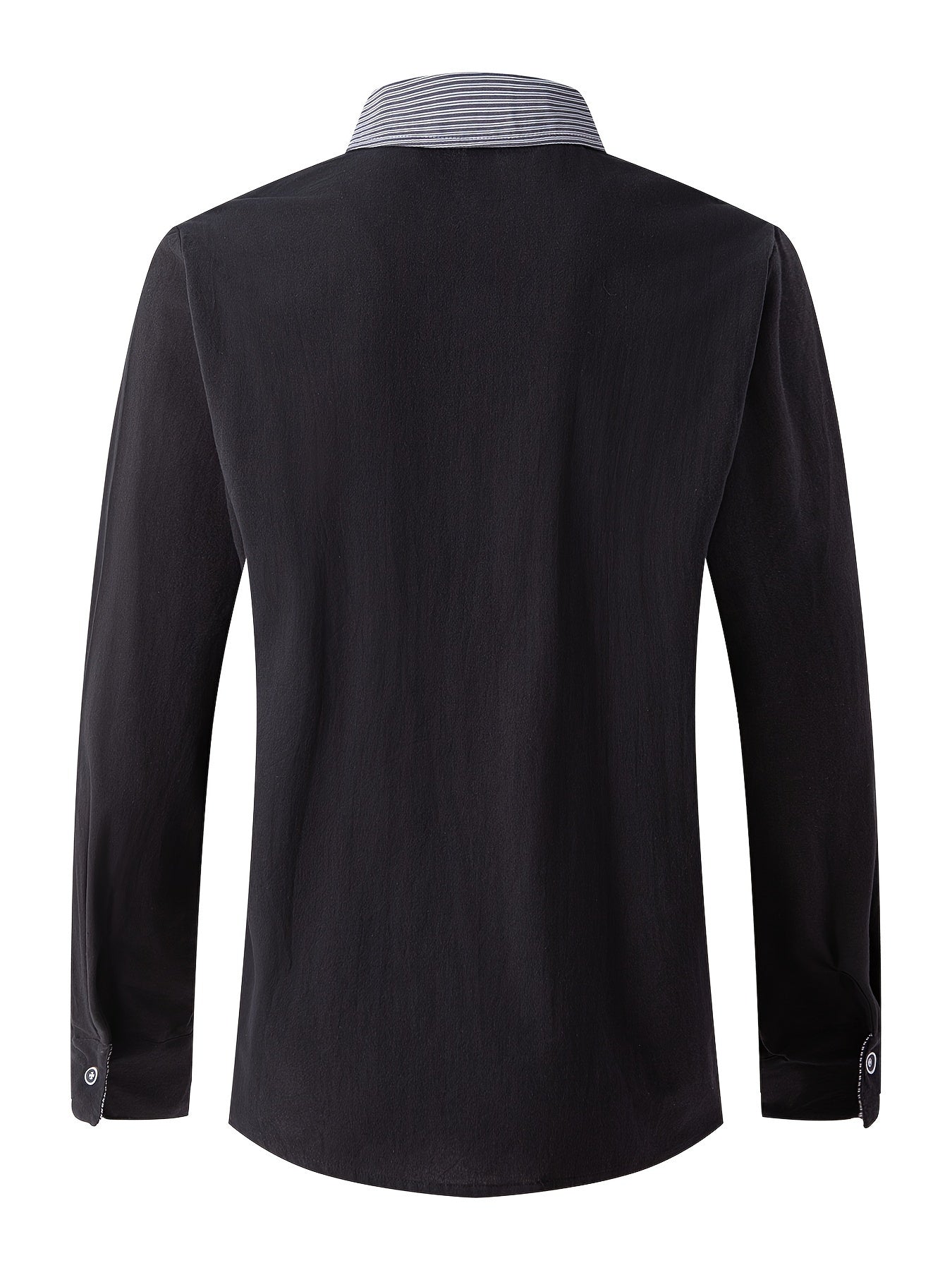 Men’s Double Button Front Shirt – Classic Collar Long Sleeve, Office & Casual Wear for Spring/Fall