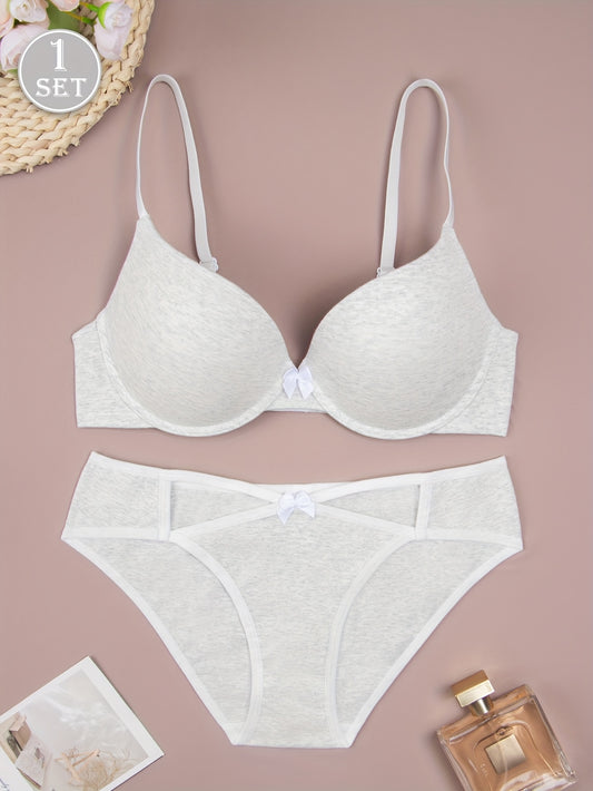 Women’s Solid Color Lingerie Set – Comfortable Casual & Sporty Underwear