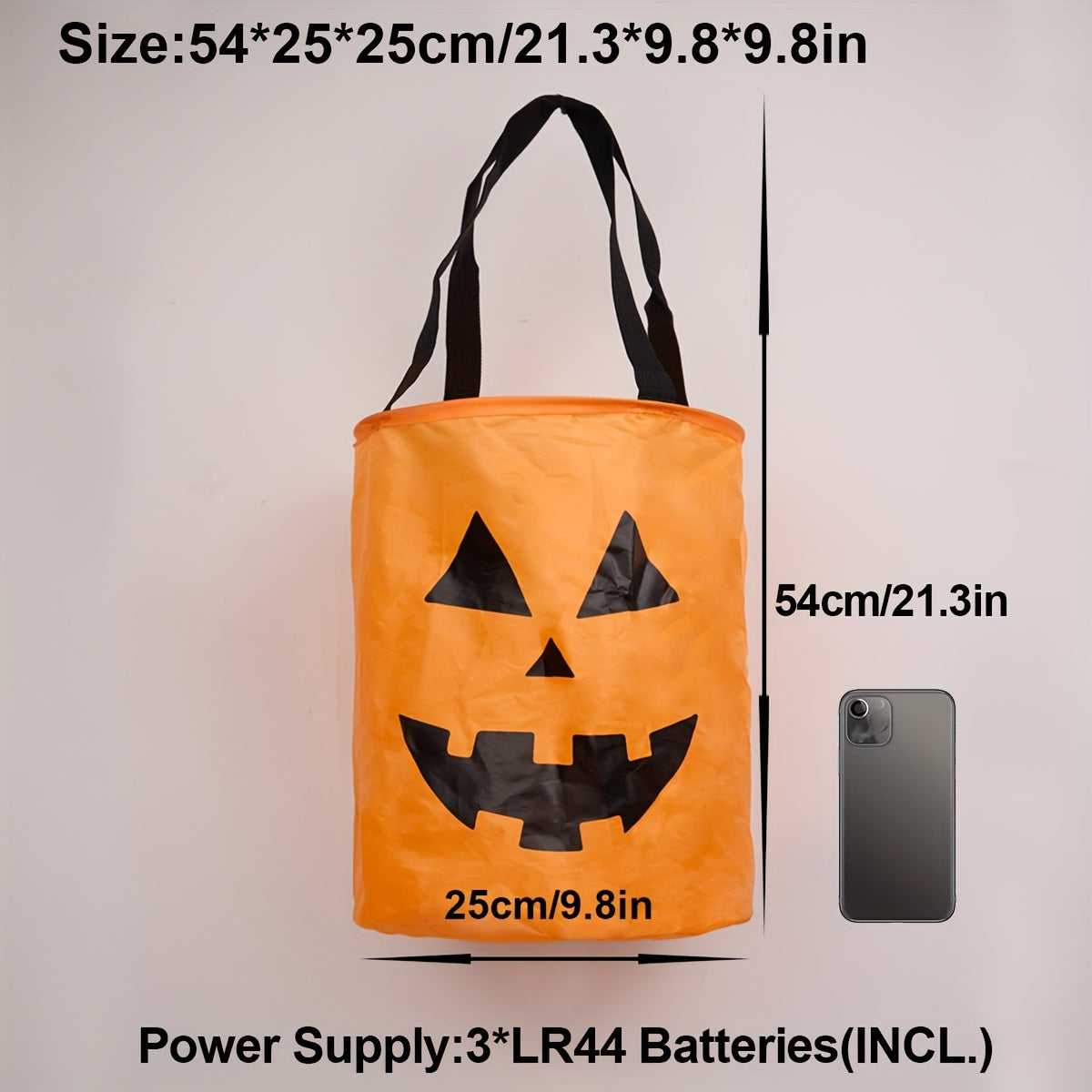 🎃 2pcs Glow-in-the-Dark Pumpkin Tote Bags – Halloween Candy Bags