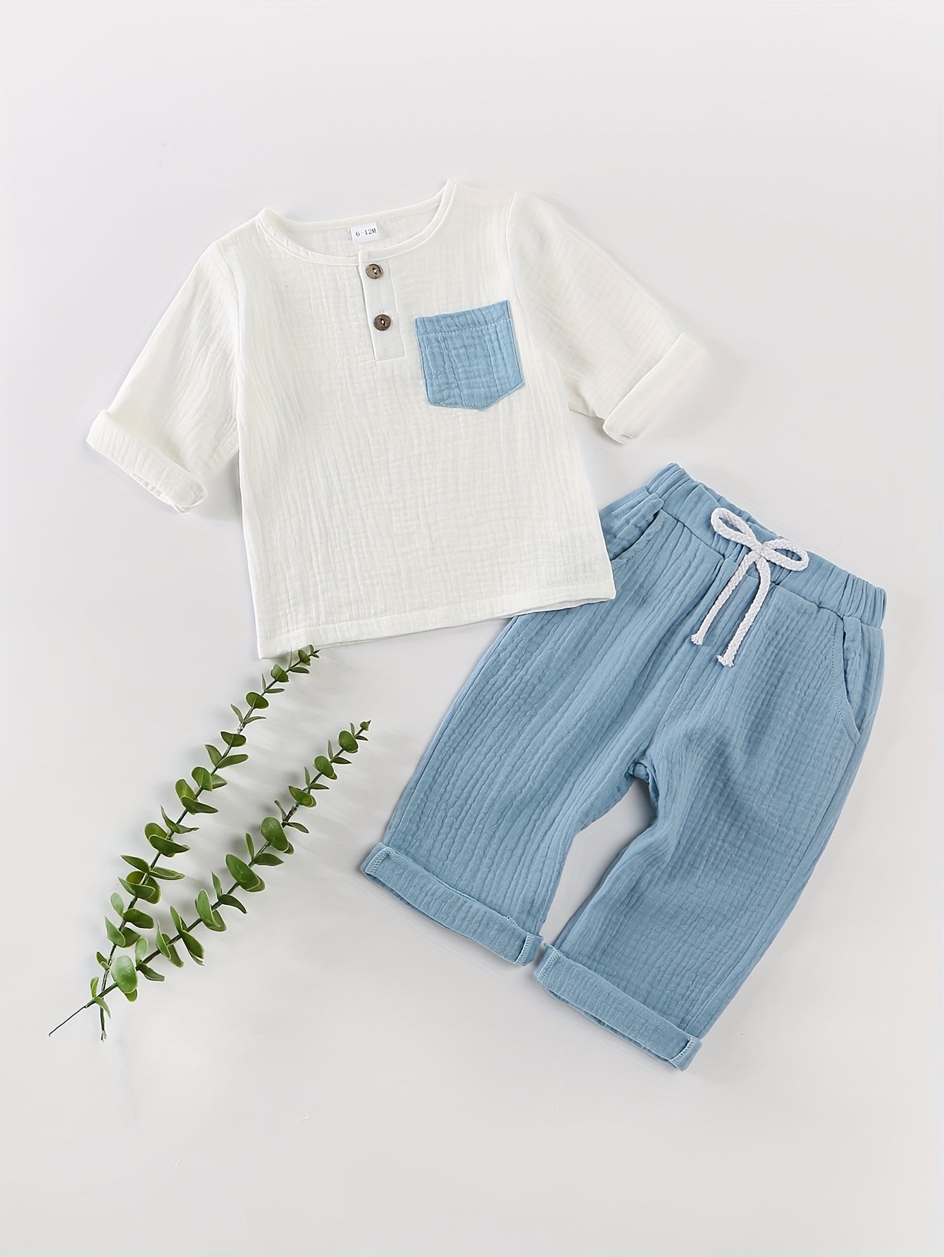 Boys’ Bubble Cotton Pants Set – Comfortable Outdoor Outfit