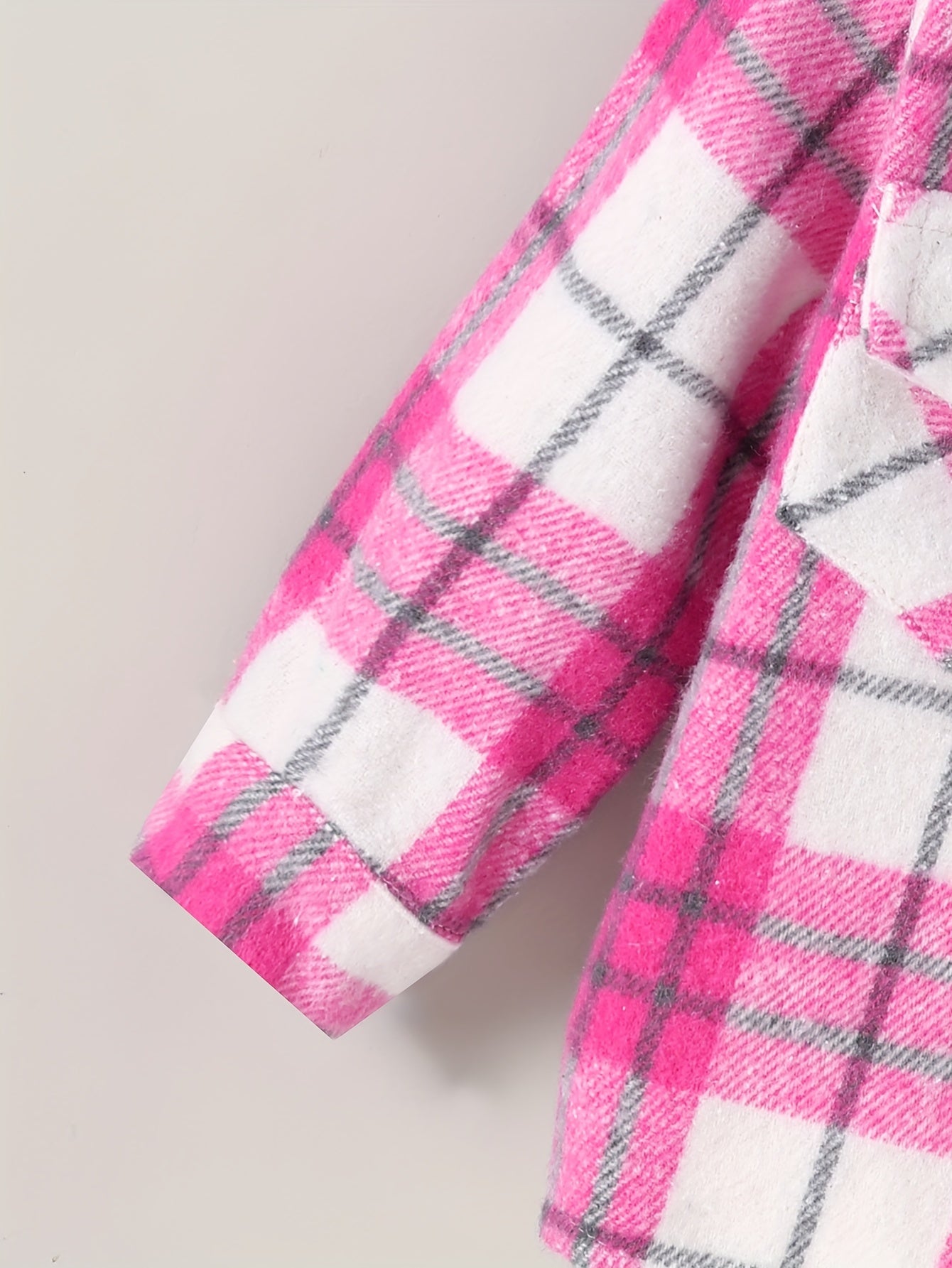 Girls’ 2PCS Outfit – Plaid Hooded Cardigan & Long-Sleeve Shirt with Pants, Cozy All-Season Wear