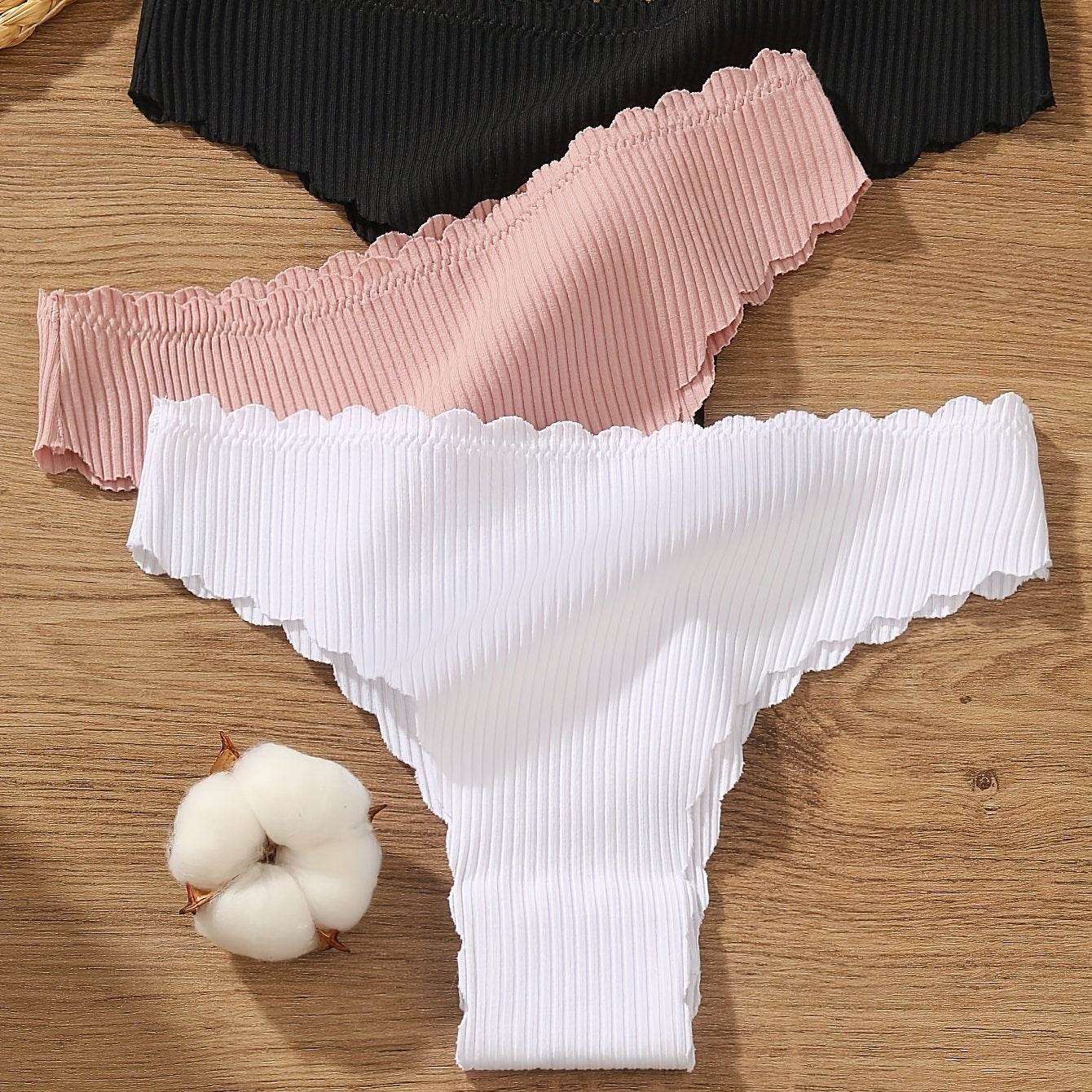 3PCS Women’s Seamless Brazilian Panties – Sexy Low-Rise Underwear Set